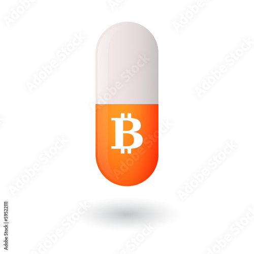 Pill with a bitcoin icon