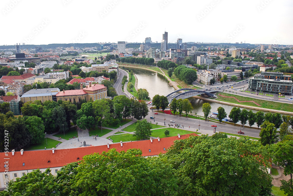 View from the Gediminas’ Tower to the center of Vilnius