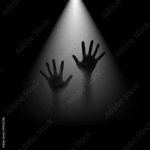 Hands in backlight.