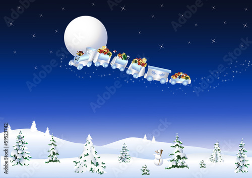 Fliegender Weihnachtszug