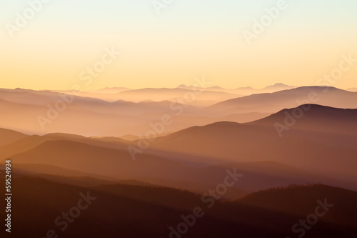 Fototapeta Naklejka Na Ścianę i Meble -  Sunrise in mountains, summer, Carpathians