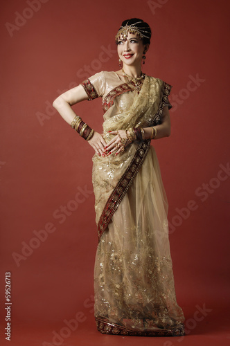 beautiful female wearing traditional indian costume