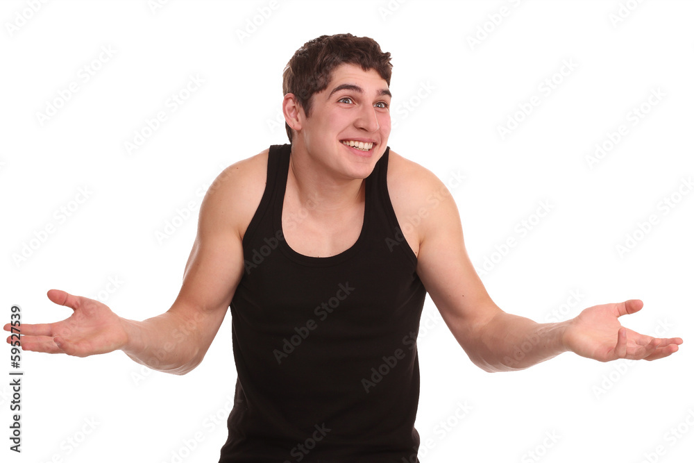young man in black shirt raised young man in black shirt raised
