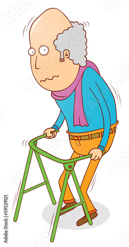Walking old man