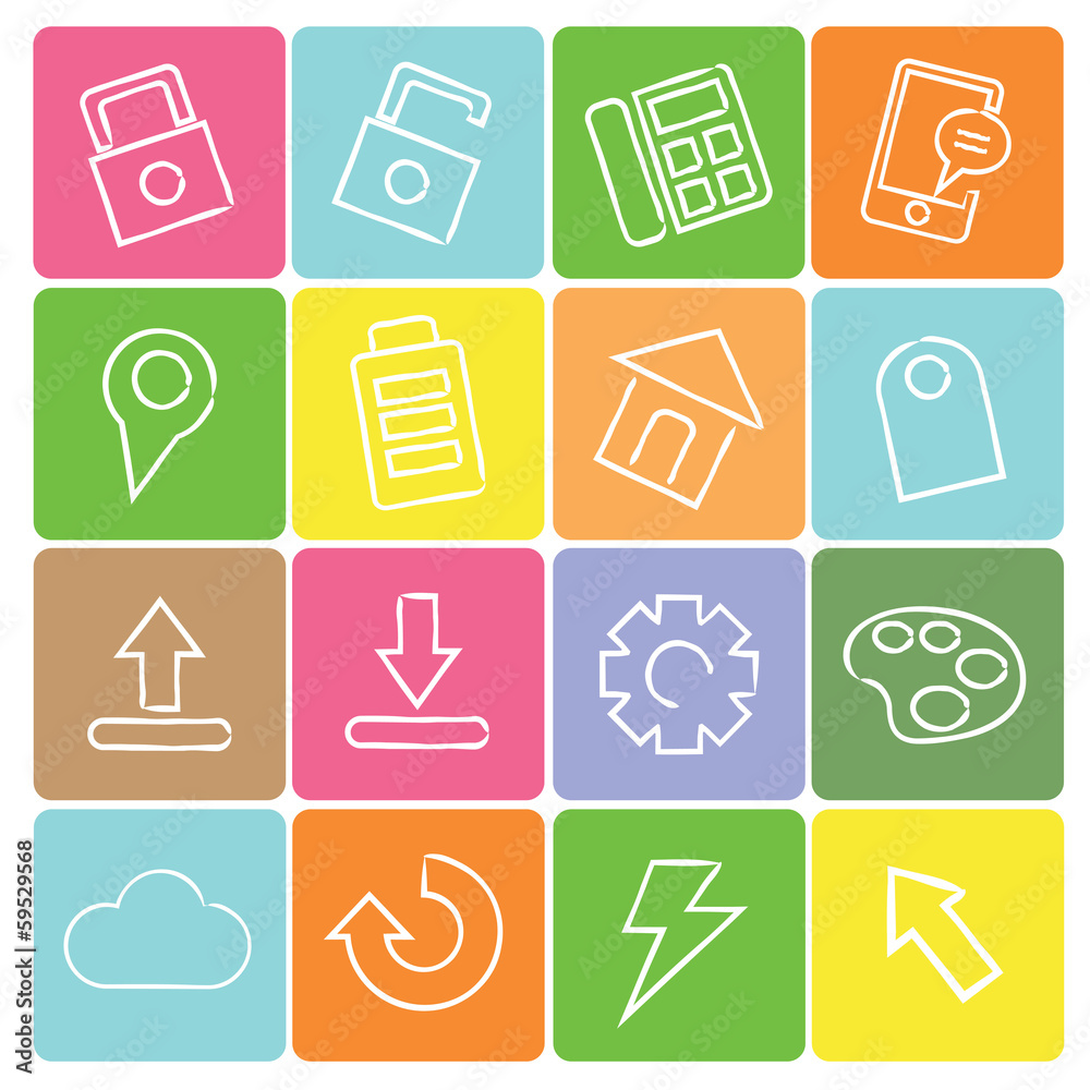 sketched icons, pencil line concept sketched icons, pencil line concept