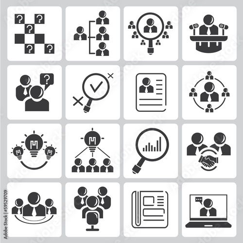 human resource, business management icons