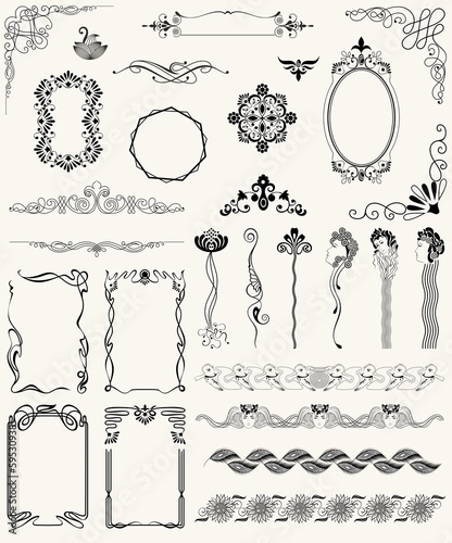 vector set design elements and page decoration. photo