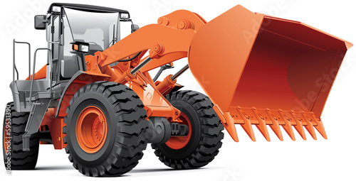 Orange front-end loader