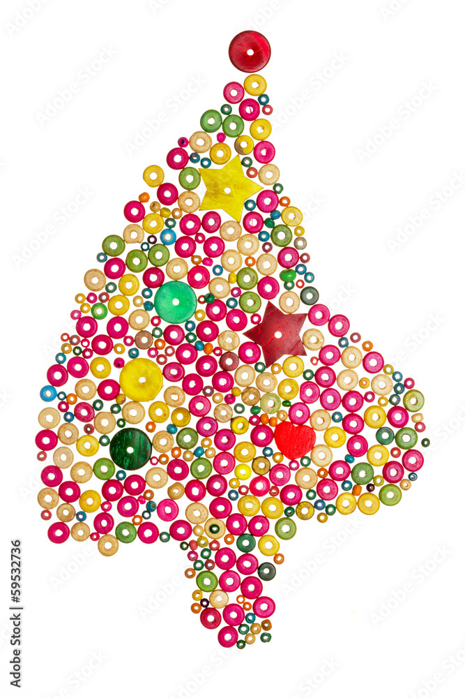 Christmas tree made of wooden beads Christmas tree made of wooden beads
