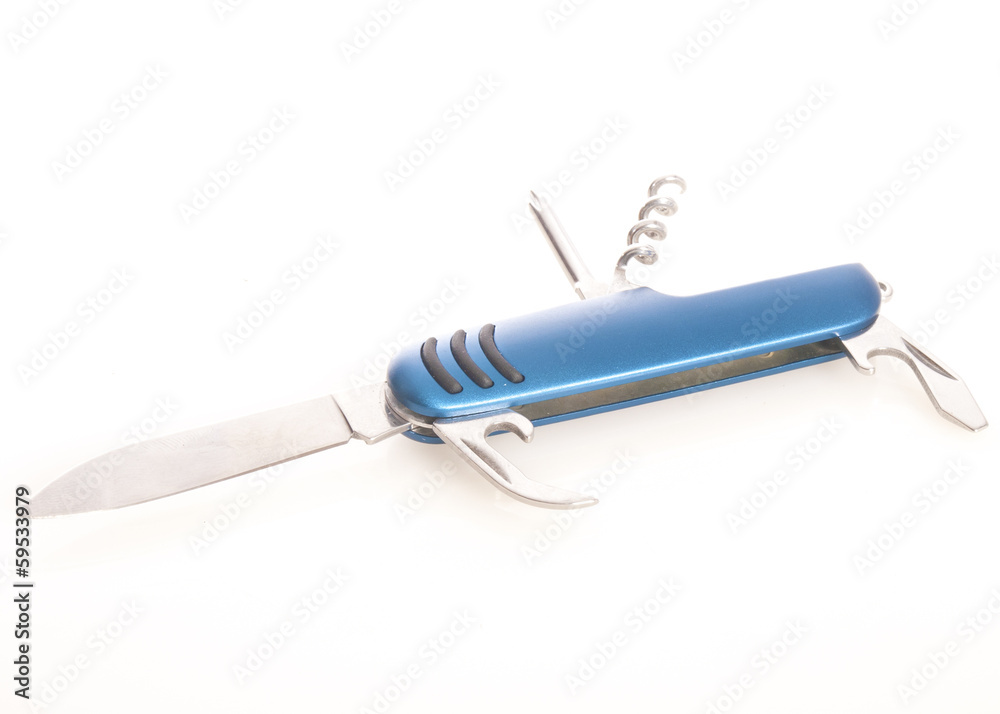 five-piece pocket knife and white background five-piece pocket knife and white background