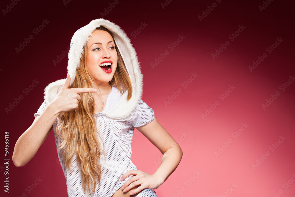 Beautiful sexy girl wearing santa claus Beautiful sexy girl wearing santa claus