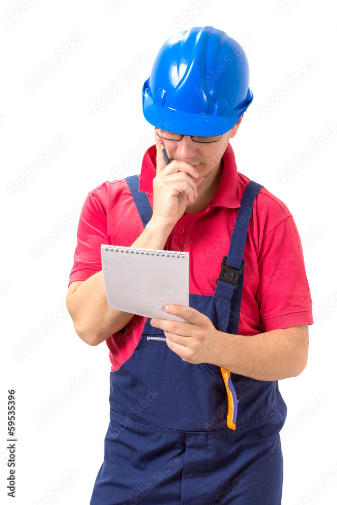 Worker isolaed on white background