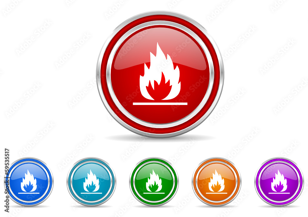 flame icon vector set