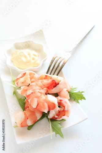 boiled shrimp and mayonnaise salad