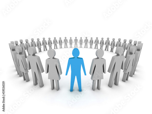 Unique. Group of People. Concept 3D illustration