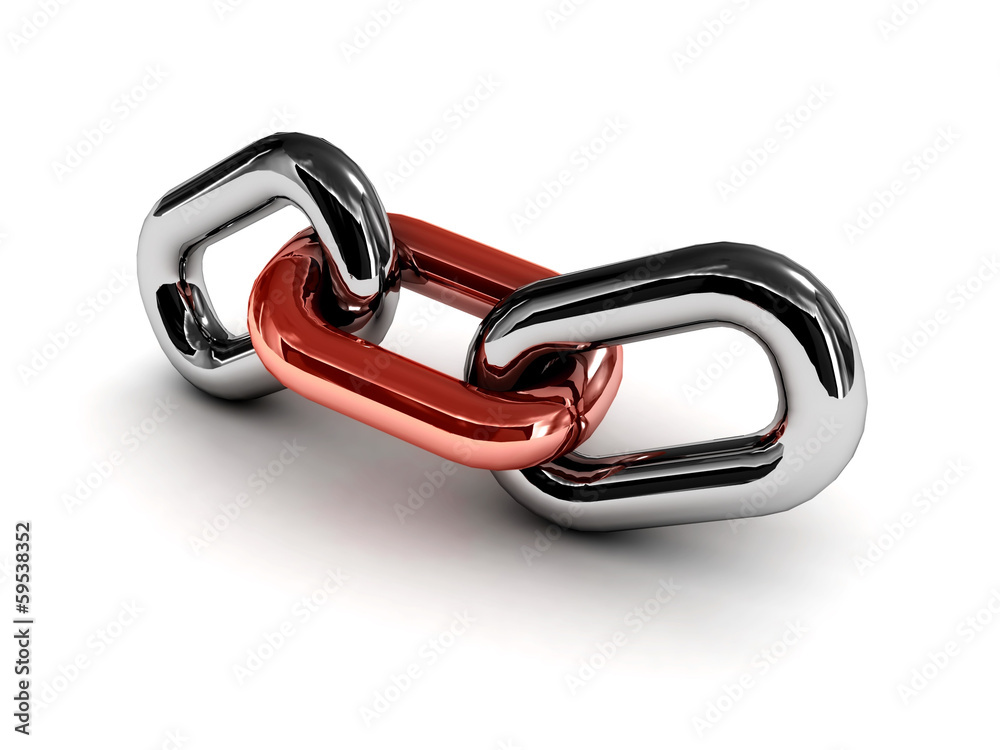 Chain link isolated on white background. Chain link isolated on white background.