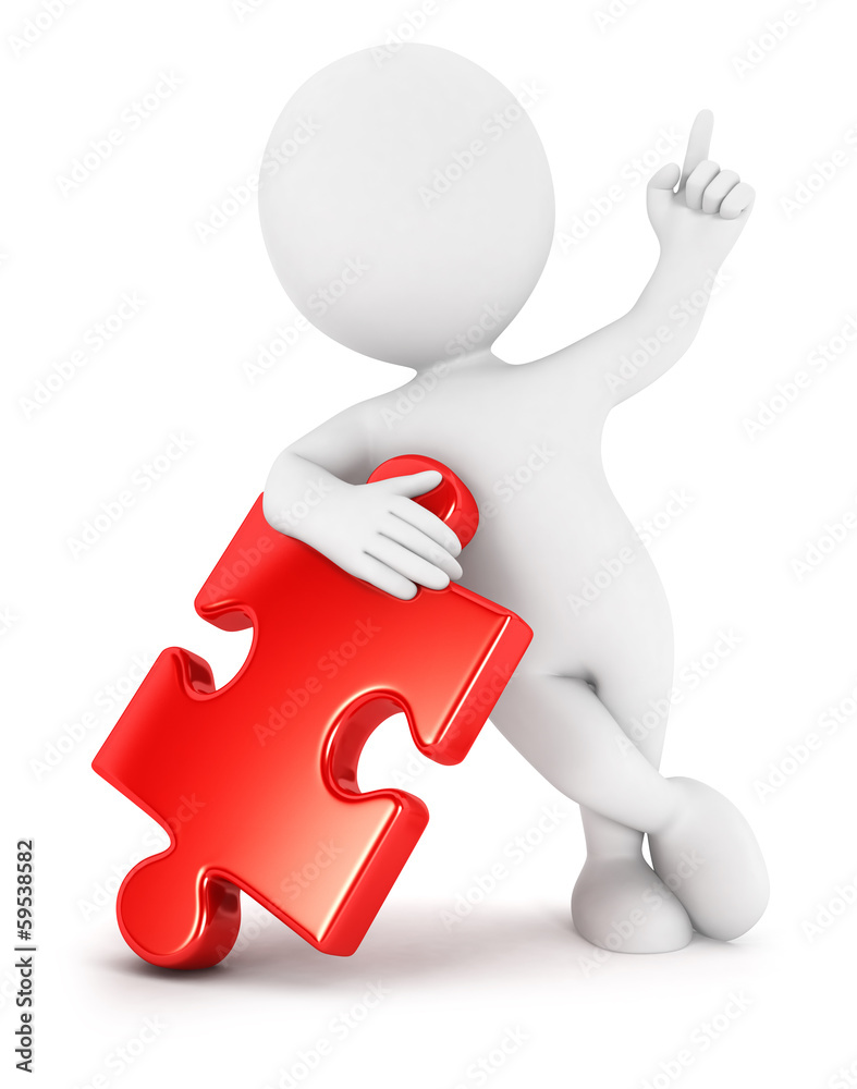 3d white people piece of puzzle 3d white people piece of puzzle