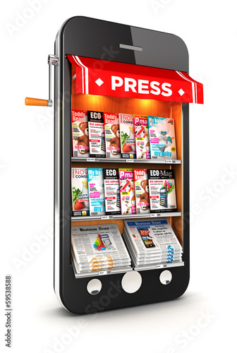 3d newsstand smartphone photo