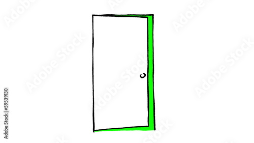 Set of hand drawn opening doors