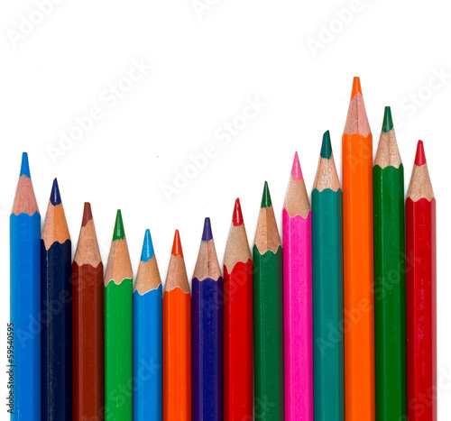 colorful pencils isolated on white background
