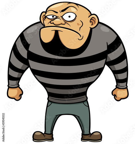 Vector illustration of Cartoon Prisoner