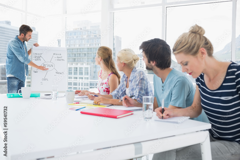 Casual business people in office at presentation