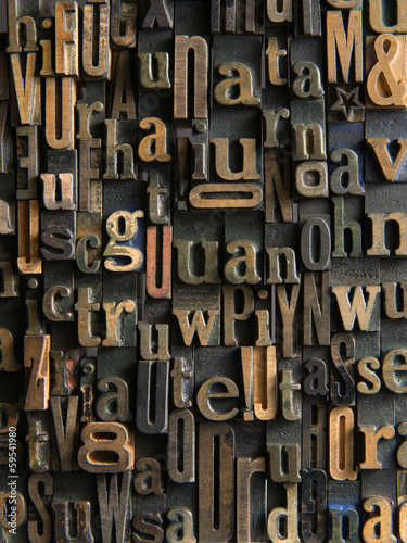 Obraz na plátně Vintage Wooden letters composition