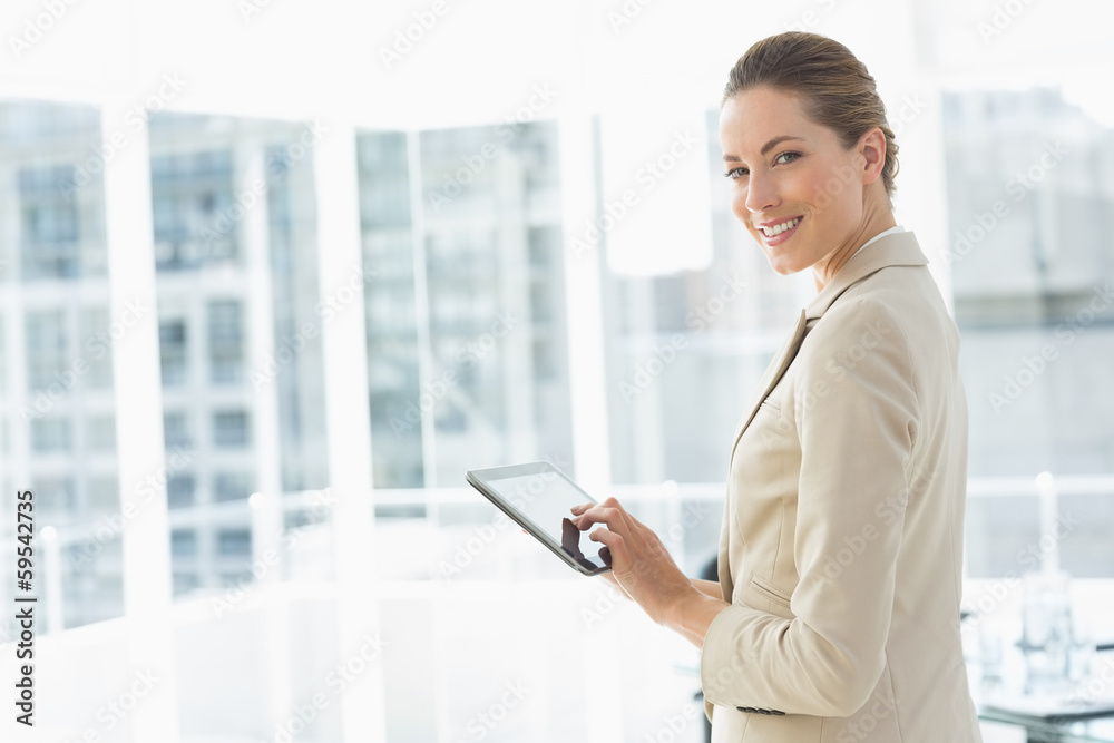 Beautiful businesswoman using digital tablet in office