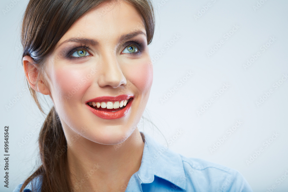 Business woman close up face portrait. Female model close up Business woman close up face portrait. Female model close up