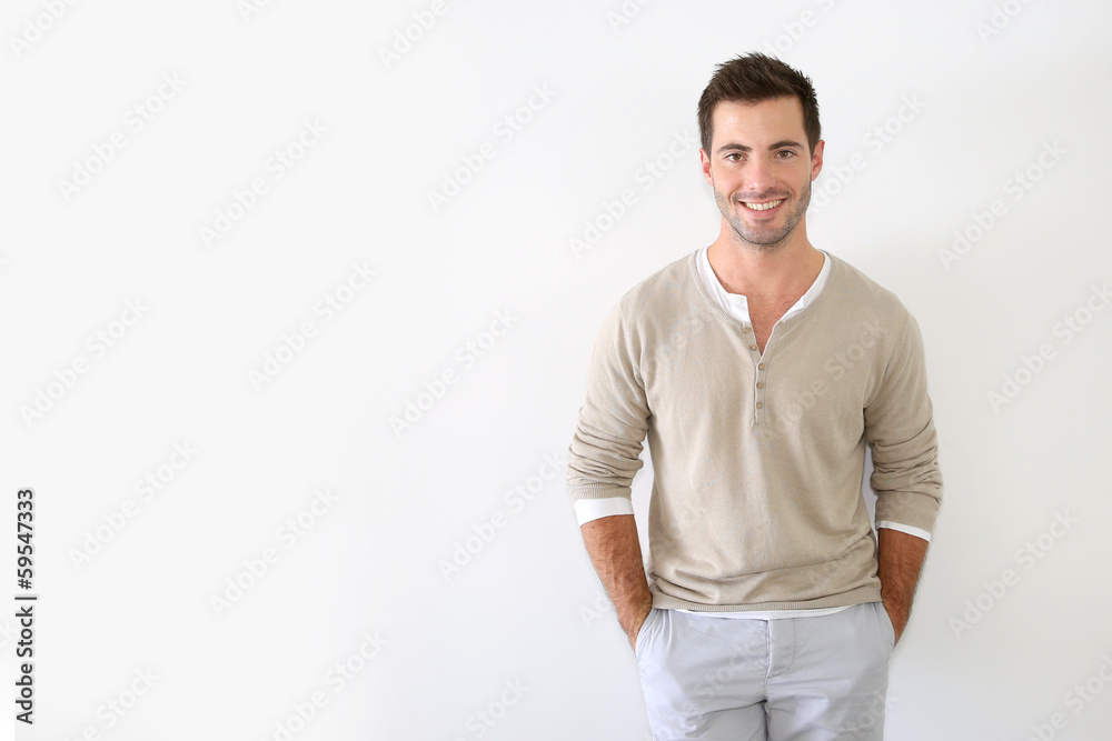 Handsome guy standing on white background Handsome guy standing on white background