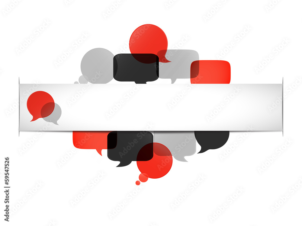 banière bulle titre rouge