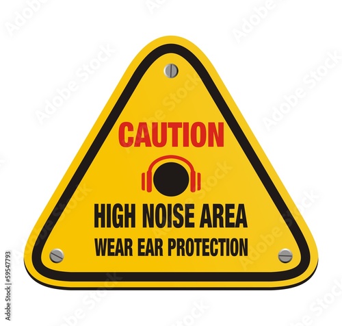 caution high noise area - triangle sign