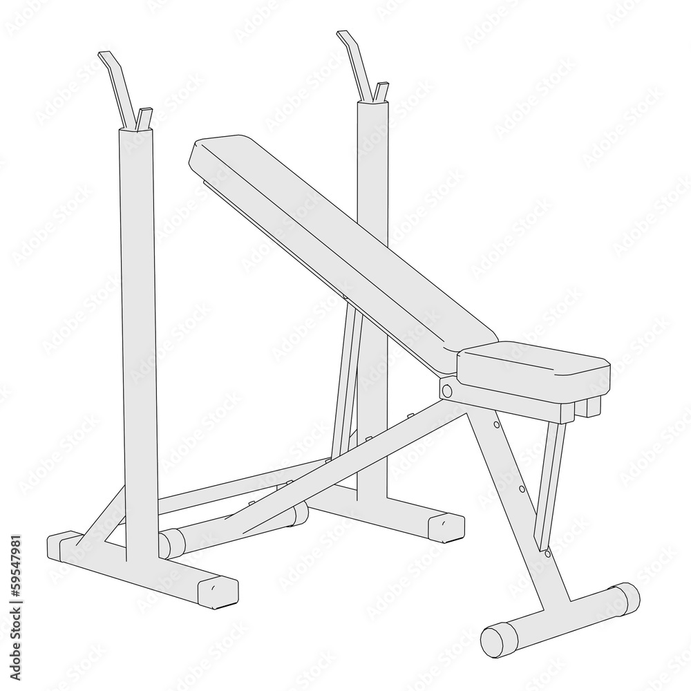 cartoon image of benchpress machine cartoon image of benchpress machine