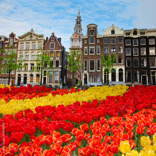 Photography facades of old houses ,  Amsterdam, Netherlands