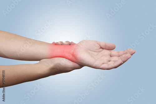 Acute pain in a woman wrist