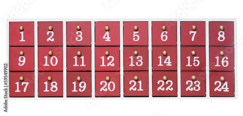 Obraz na płótnie Adventskalender aus Holz isoliert w salonie