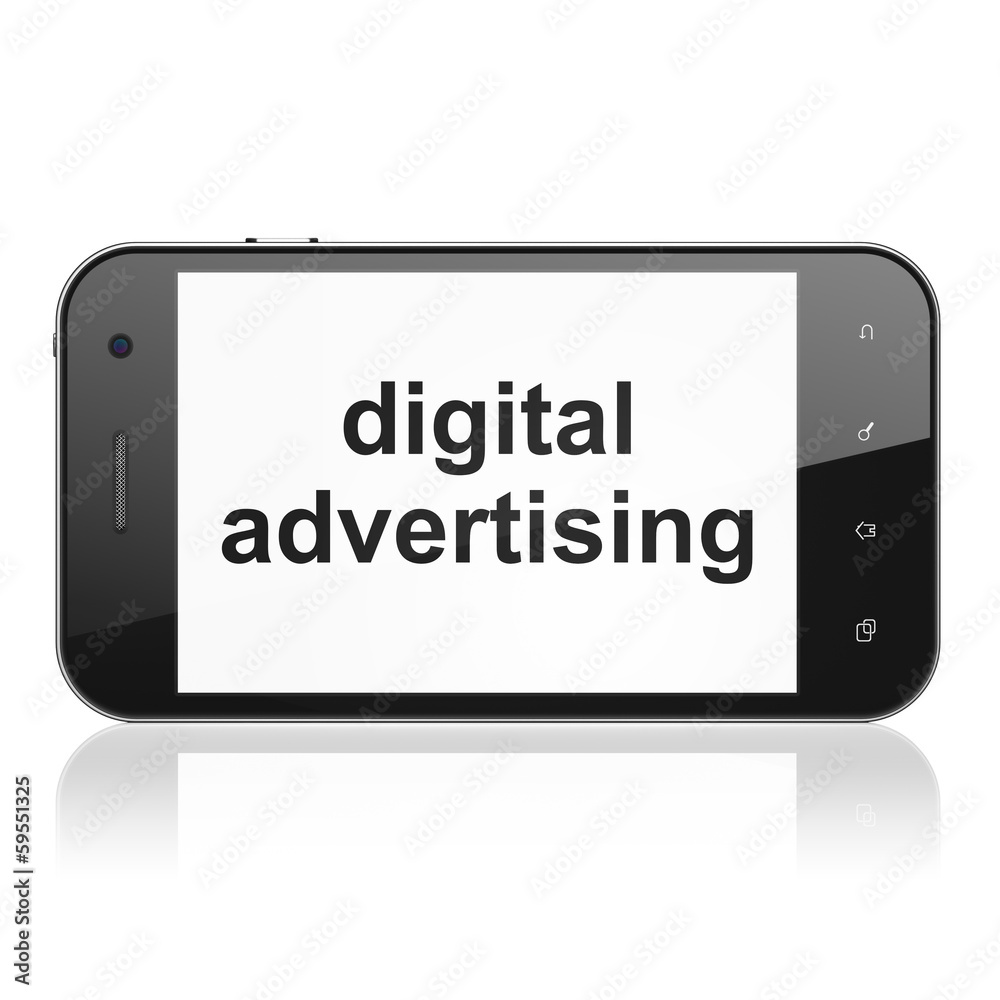 Marketing concept: Digital Advertising on smartphone Marketing concept: Digital Advertising on smartphone