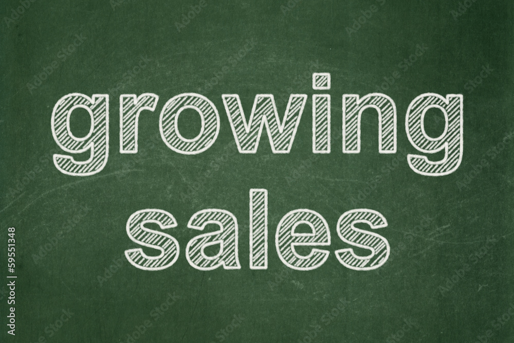 Obraz premium Business concept: Growing Sales on chalkboard background