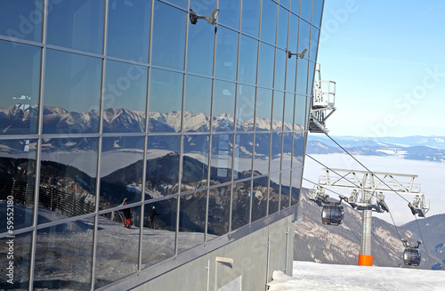 Modern ropeway FUNITEL at hill Chopok - Low Tatras, Slovakia