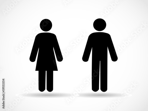 Woman and man icons vector