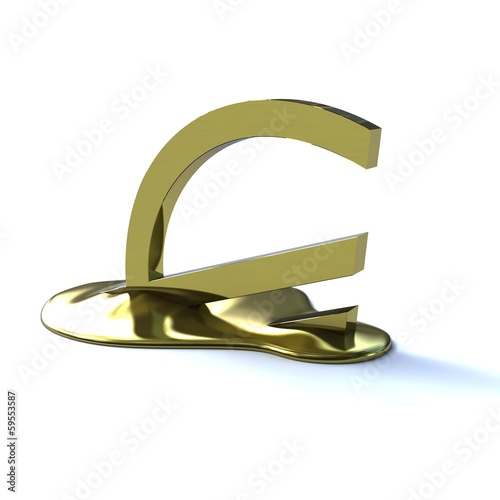 Schmelzendes Euro-Symbol II - Gold