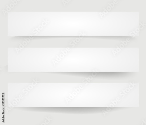 Set of three paper banners with different shadow styles VECTOR