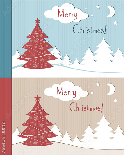Set of two Christmas greeting cards