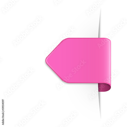 Rosa Sticker Pfeil mit Schatten und Textfreiraum
