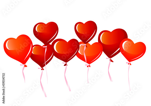 Red heart balloons