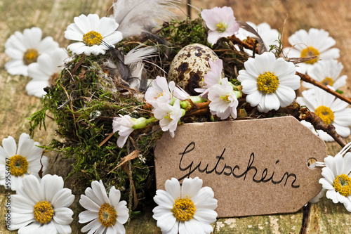 Vogelnest, Margeriten, Anhänger, Gutschein