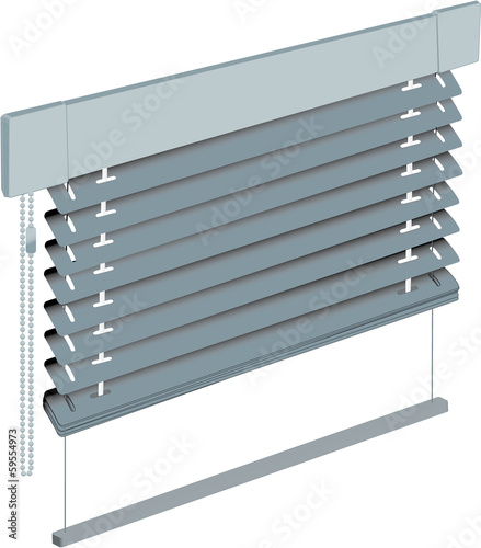 3D detailed view of sunblinds isolated on white