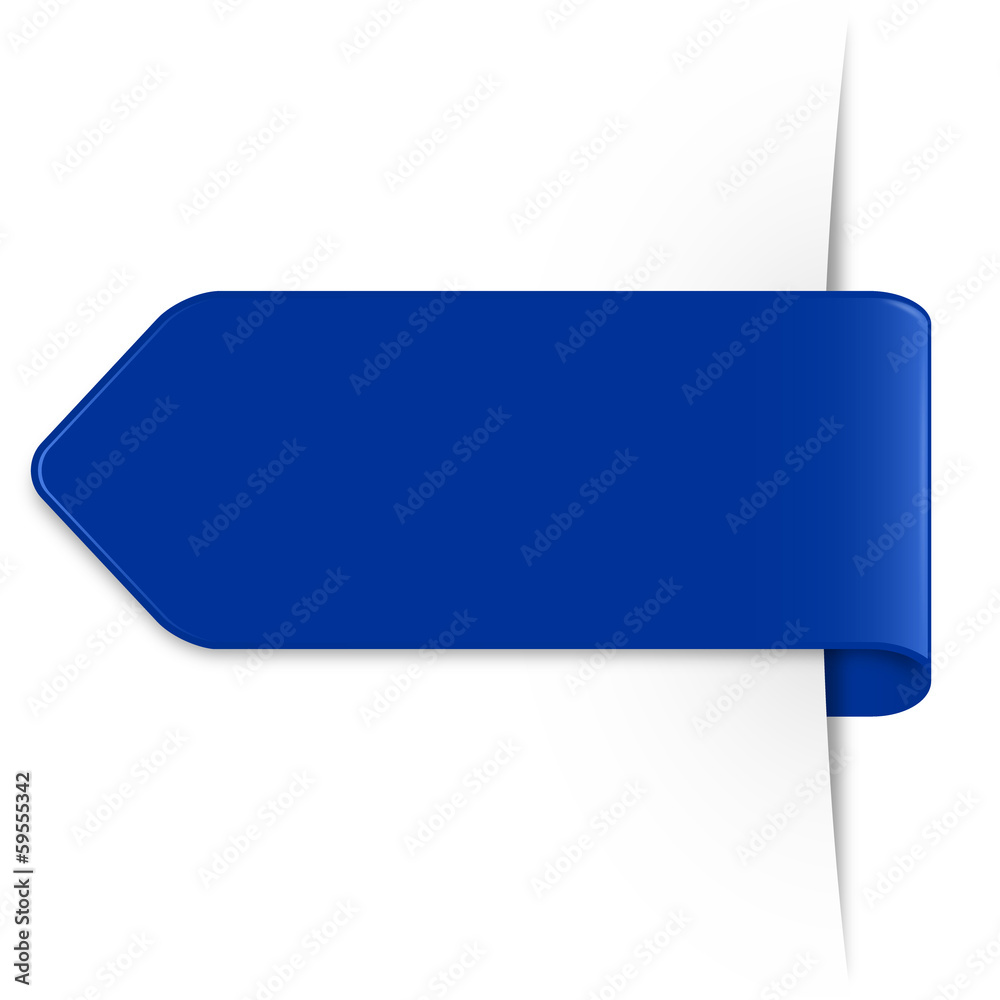 Langer blauer Sticker Pfeil mit Schatten und Textfreiraum Langer blauer Sticker Pfeil mit Schatten und Textfreiraum