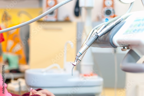 Dental instruments in a dentist office with professional tools