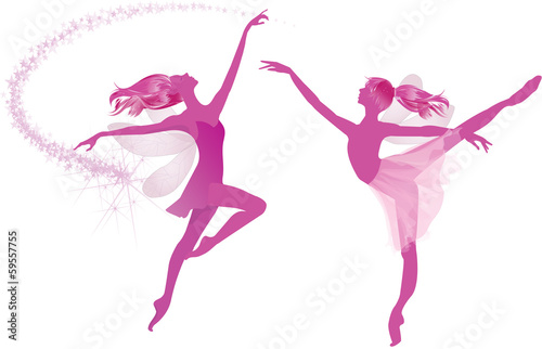 Pink fairies dance